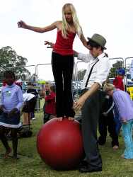 Circus school balance ball